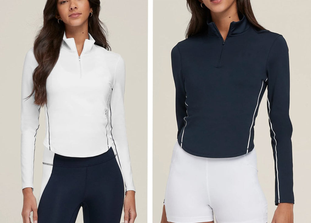 Womens Sports Activewear 75%Nyolon 25%Spandex Quarter Zip Shirt SY023 print logo 14
