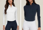 Womens Sports Activewear 75%Nyolon 25%Spandex Quarter Zip Shirt SY023 print logo 14