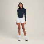 Womens Sports Activewear 75%Nyolon 25%Spandex Quarter Zip Shirt SY023 print logo 15