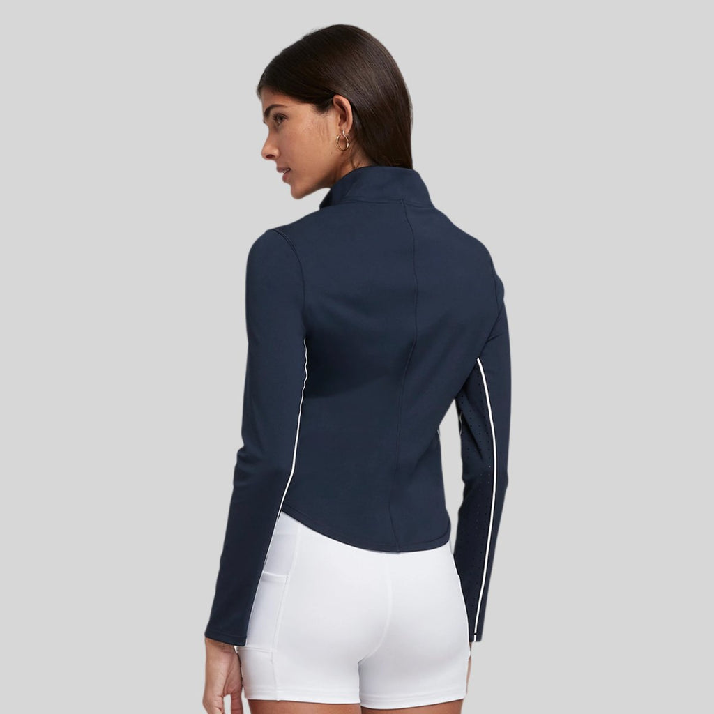 Womens Sports Activewear 75%Nyolon 25%Spandex Quarter Zip Shirt SY023 print logo 2