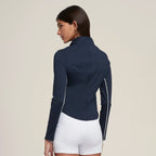 Womens Sports Activewear 75%Nyolon 25%Spandex Quarter Zip Shirt SY023 print logo 21