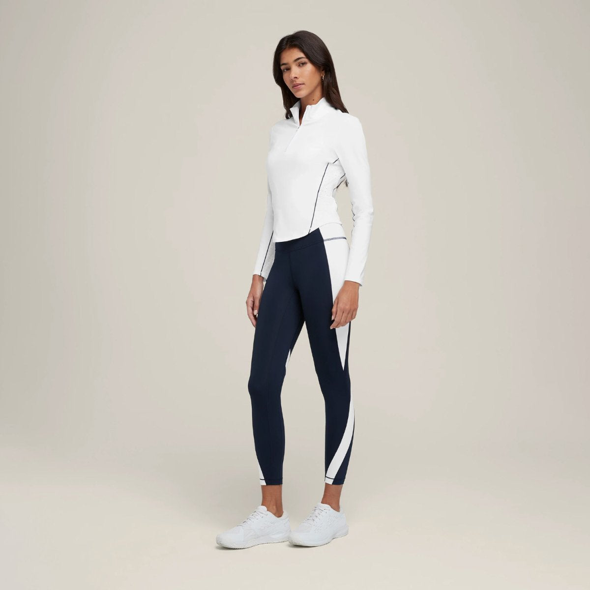 Womens Sports Activewear 75%Nyolon 25%Spandex Quarter Zip Shirt SY023 print logo 24