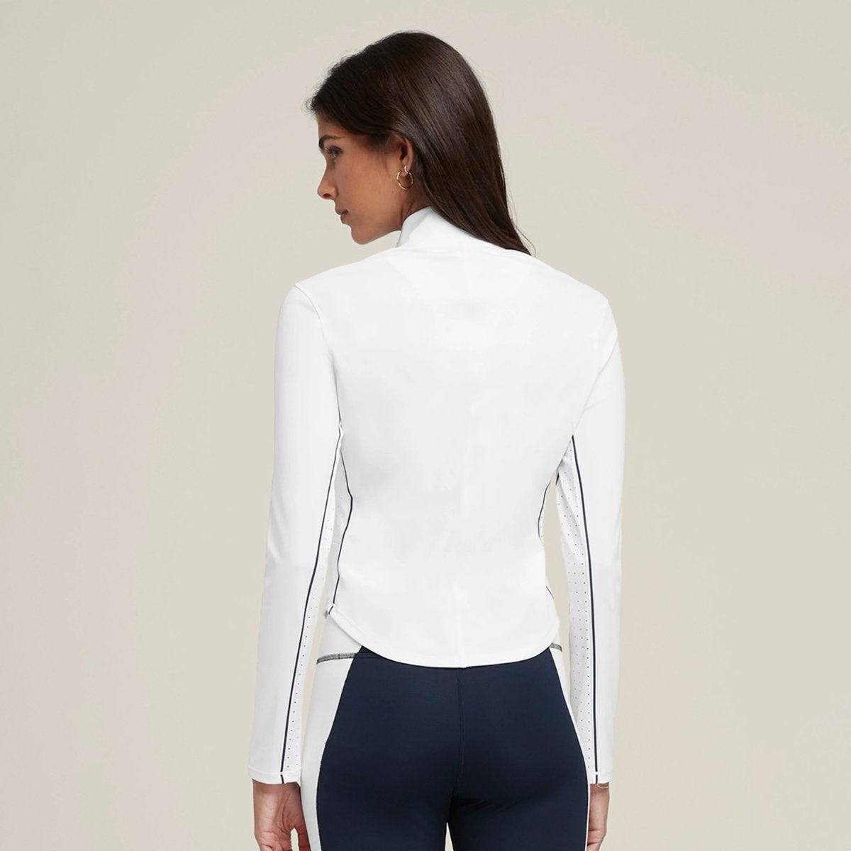 Womens Sports Activewear 75%Nyolon 25%Spandex Quarter Zip Shirt SY023 print logo 30