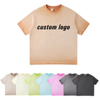 Mens Washed Oversized 100%cotton Tshirt T082