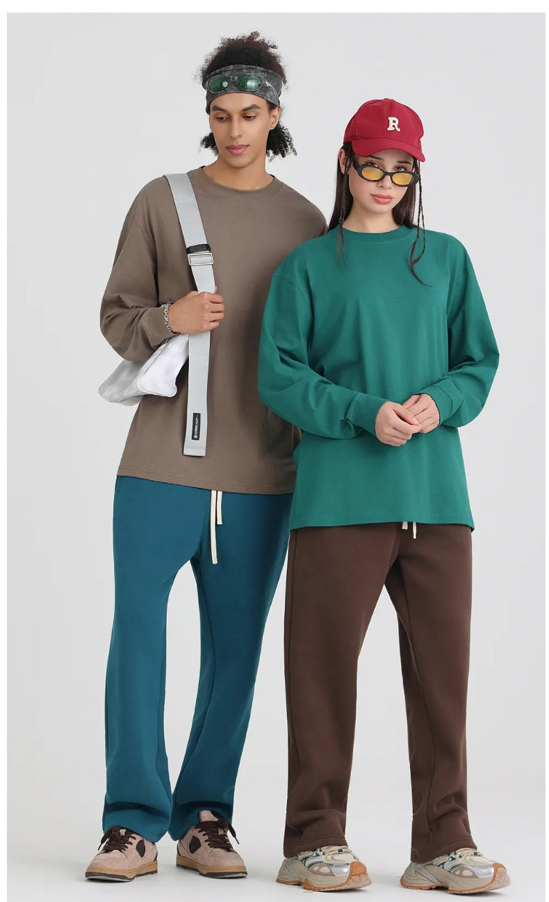 Mens Casual 100%Cotton Long Sleeve Sweatshirts T240302