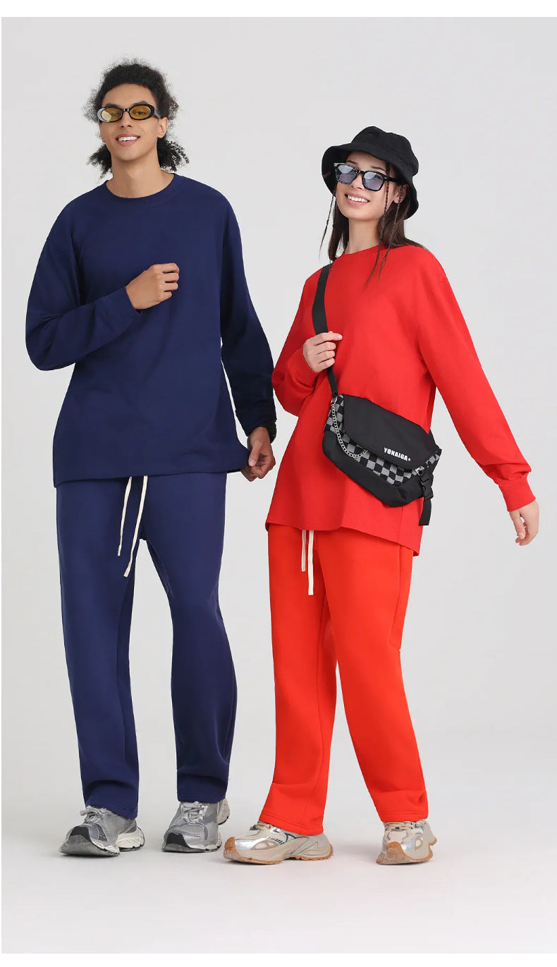 Mens Casual 100%Cotton Long Sleeve Sweatshirts T240302