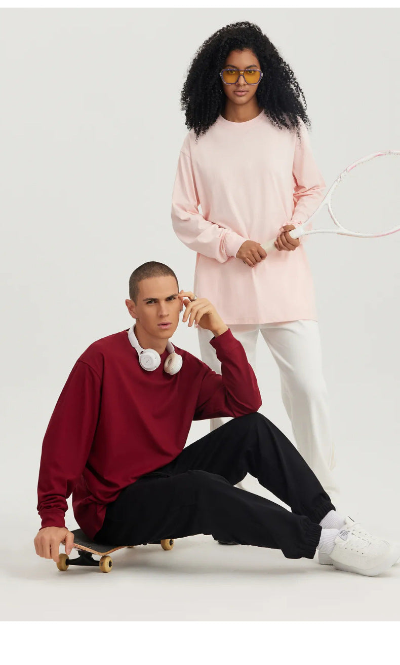 Mens Casual 100%Cotton Long Sleeve Sweatshirts T240302