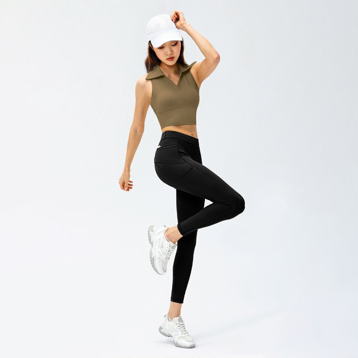 Womens Workout Sportswear 75%Nyolon 25%Spandex Tennis Set TD0201 - Tank Top print logo 32