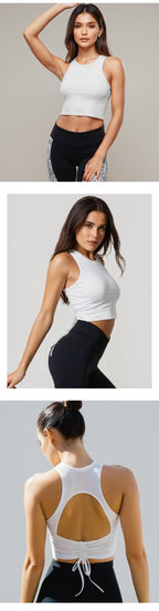 Womens Yoga Activewear 75%Nyolon 25%Spandex Tank Top TD0202 print logo 19
