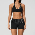 Womens Sports Workout 78%nylon 22%spandex Yoga Set TZ4549-1 - bra print logo 5