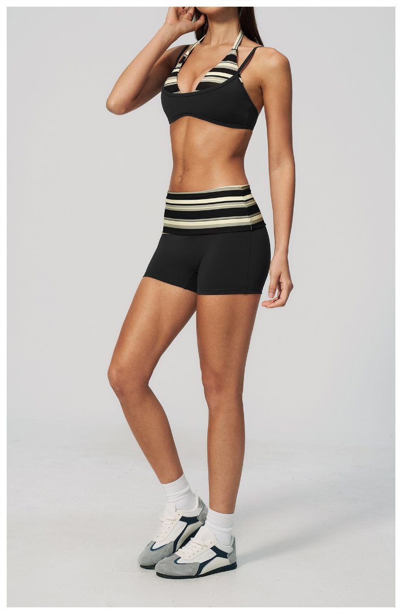 Womens Sports Workout 78%nylon 22%spandex Yoga Set TZ4549-1 - shorts print logo 55