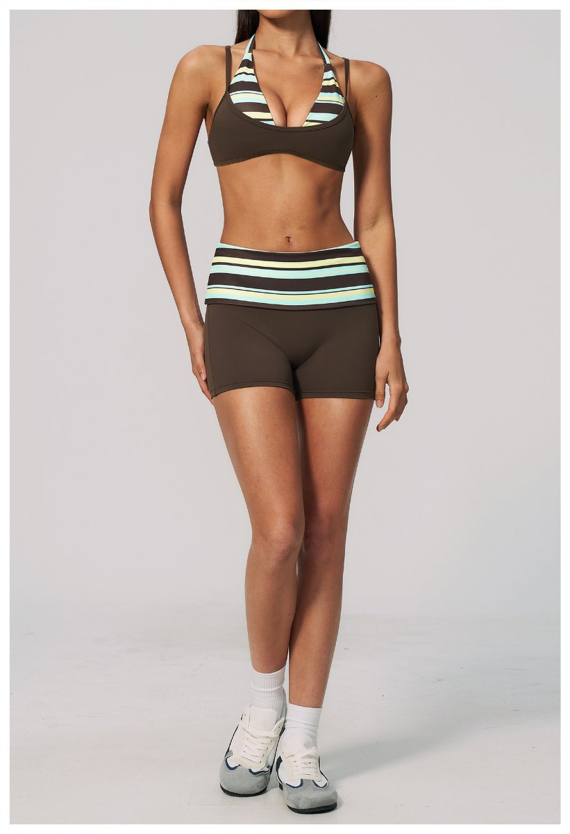 Womens Sports Workout 78%nylon 22%spandex Yoga Set TZ4549-1 - bra print logo 45