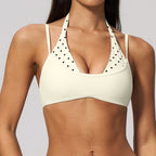 Womens Sports Workout 78%nylon 22%spandex Yoga Set TZ4549-1 - bra print logo 1