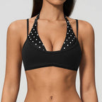 Womens Sports Workout 78%nylon 22%spandex Yoga Set TZ4549-1 - bra print logo 6