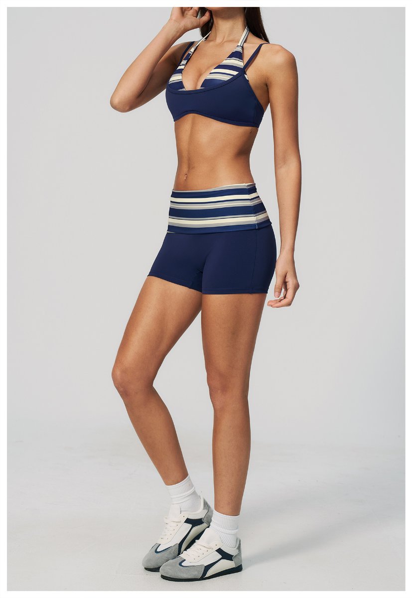 Womens Sports Workout 78%nylon 22%spandex Yoga Set TZ4549-1 - shorts print logo 37
