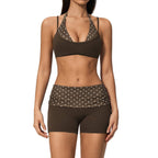 Womens Sports Workout 78%nylon 22%spandex Yoga Set TZ4549-1 - bra print logo 28