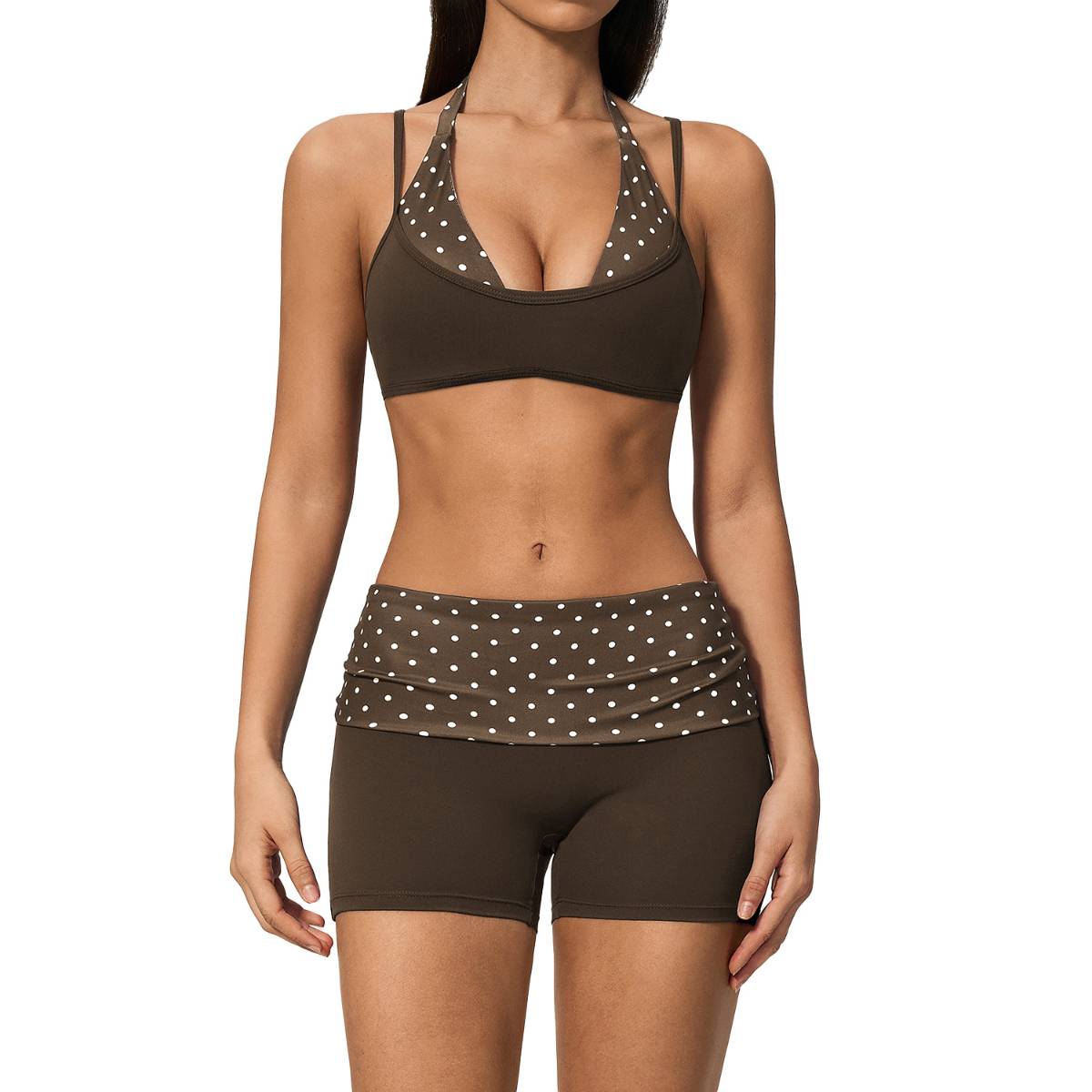 Womens Sports Workout 78%nylon 22%spandex Yoga Set TZ4549-1 - bra print logo 28