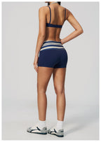 Womens Sports Workout 78%nylon 22%spandex Yoga Set TZ4549-1 - shorts print logo 38