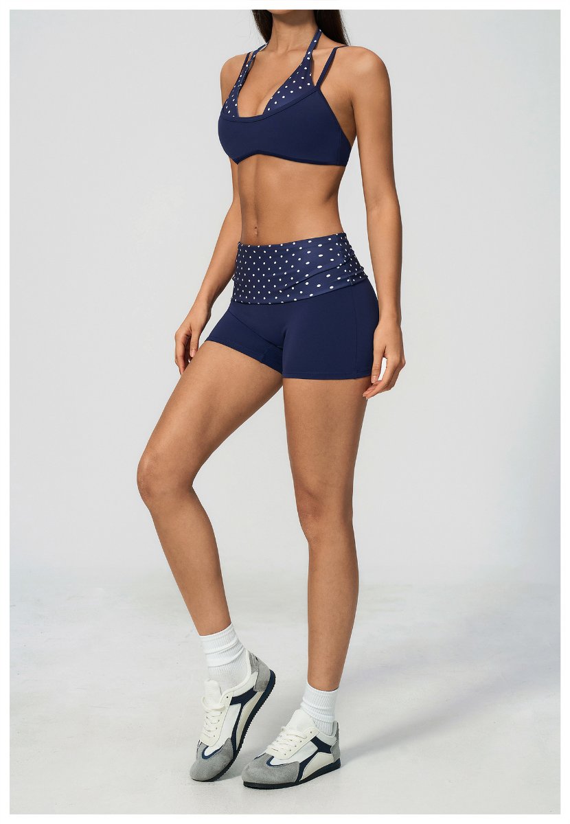 Womens Sports Workout 78%nylon 22%spandex Yoga Set TZ4549-1 - shorts print logo 31