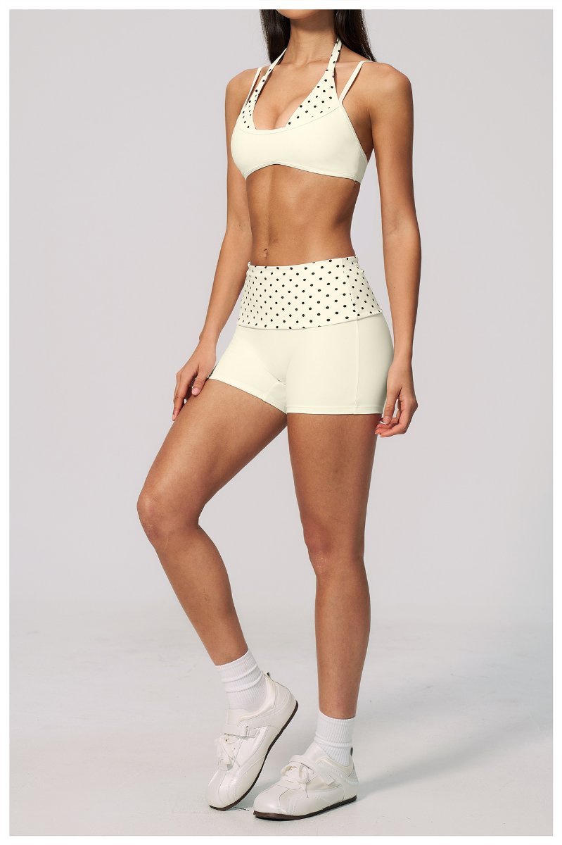 Womens Sports Workout 78%nylon 22%spandex Yoga Set TZ4549-1 - shorts print logo 23