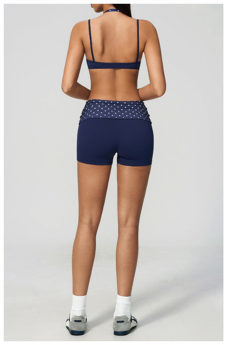 Womens Sports Workout 78%nylon 22%spandex Yoga Set TZ4549-1 - shorts print logo 33