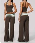 Womens Gym Training 78%nylon 22%spandex Yoga Set TZ4549-5 - flares pants print logo 18