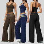 Womens Gym Training 78%nylon 22%spandex Yoga Set TZ4549-5 - tank top print logo 15