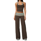 Womens Gym Training 78%nylon 22%spandex Yoga Set TZ4549-5 - flares pants print logo 20
