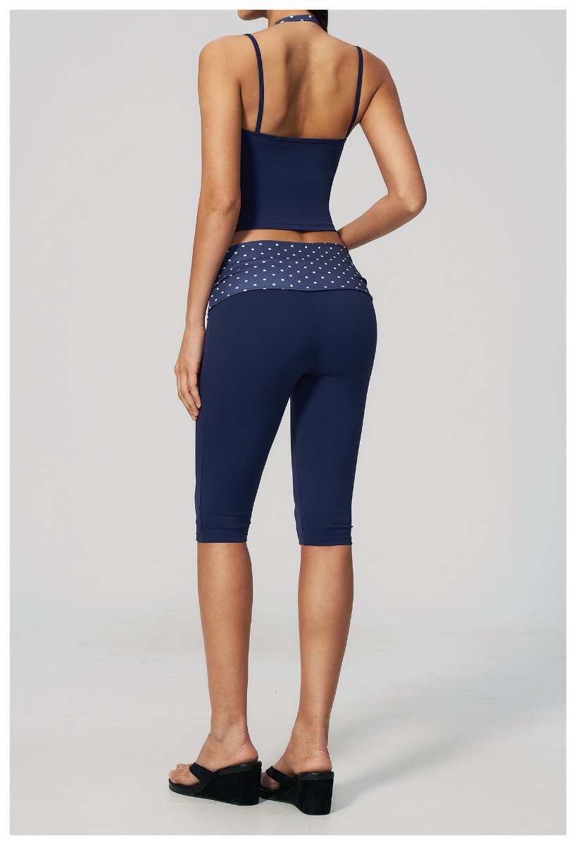 Womens Sports Fitness 78%nylon 22%spandex Yoga Set TZ4549-6 - Capri pants print logo 33