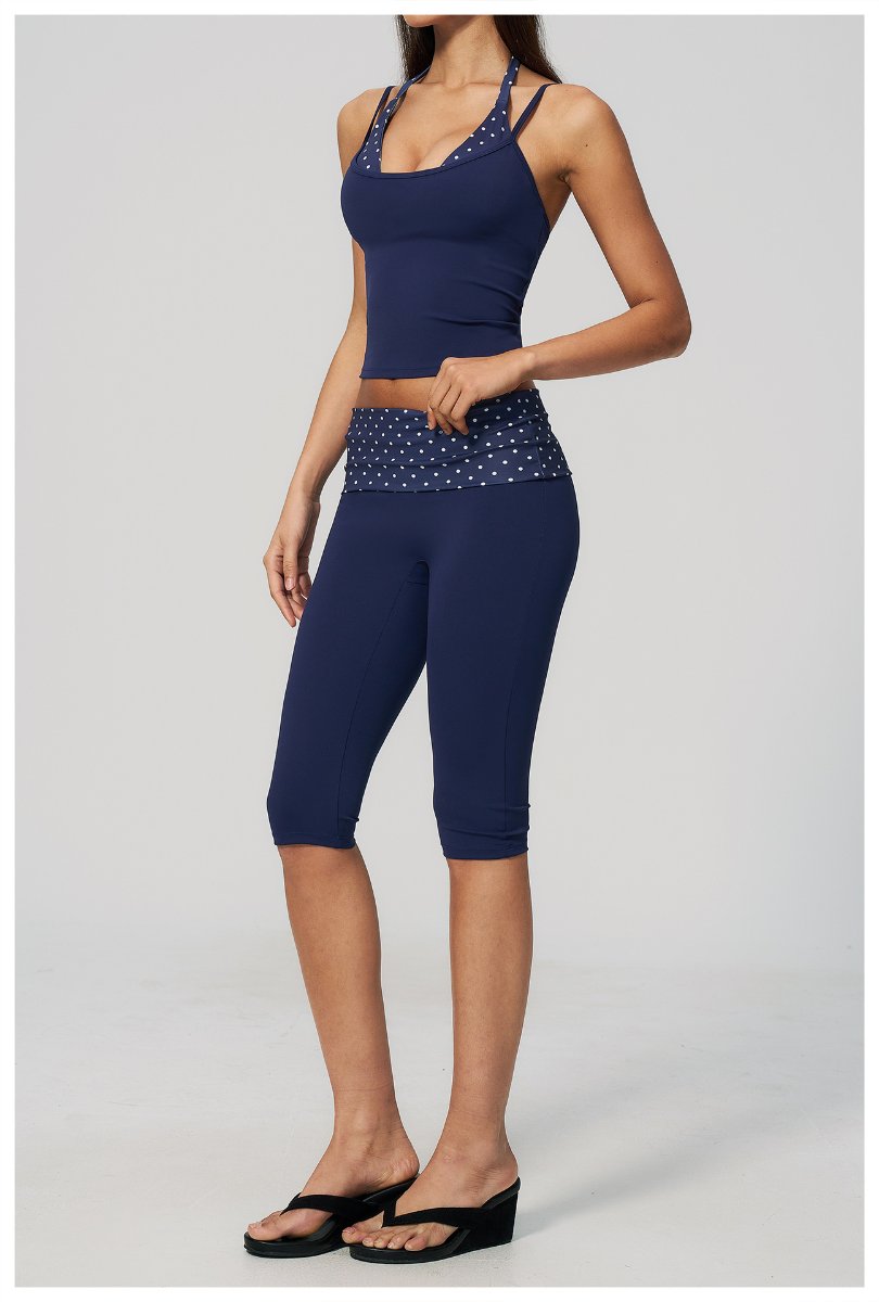 Womens Sports Fitness 78%nylon 22%spandex Yoga Set TZ4549-6 - Capri pants print logo 29