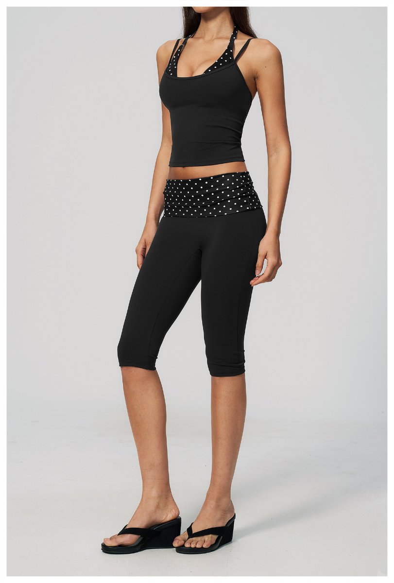 Womens Sports Fitness 78%nylon 22%spandex Yoga Set TZ4549-6 - Capri pants print logo 61