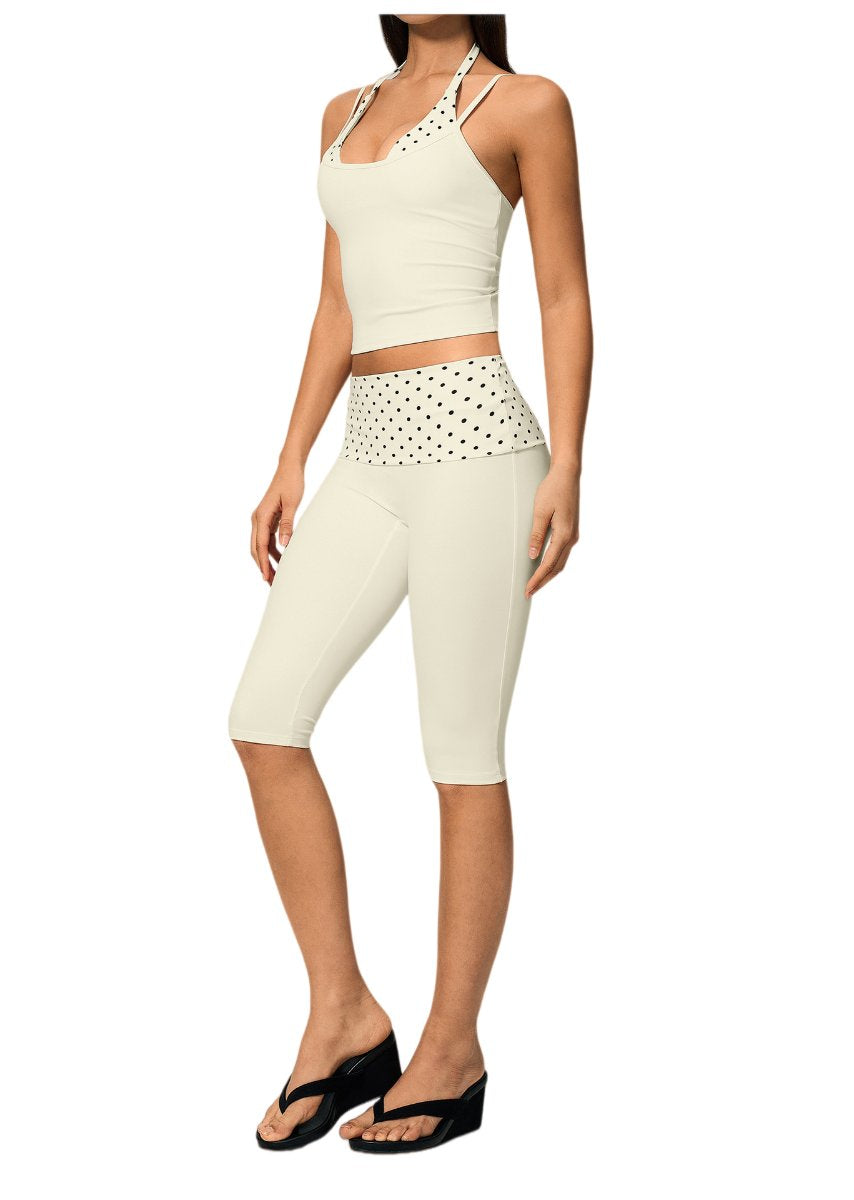 Womens Sports Fitness 78%nylon 22%spandex Yoga Set TZ4549-6 - Capri pants print logo 25
