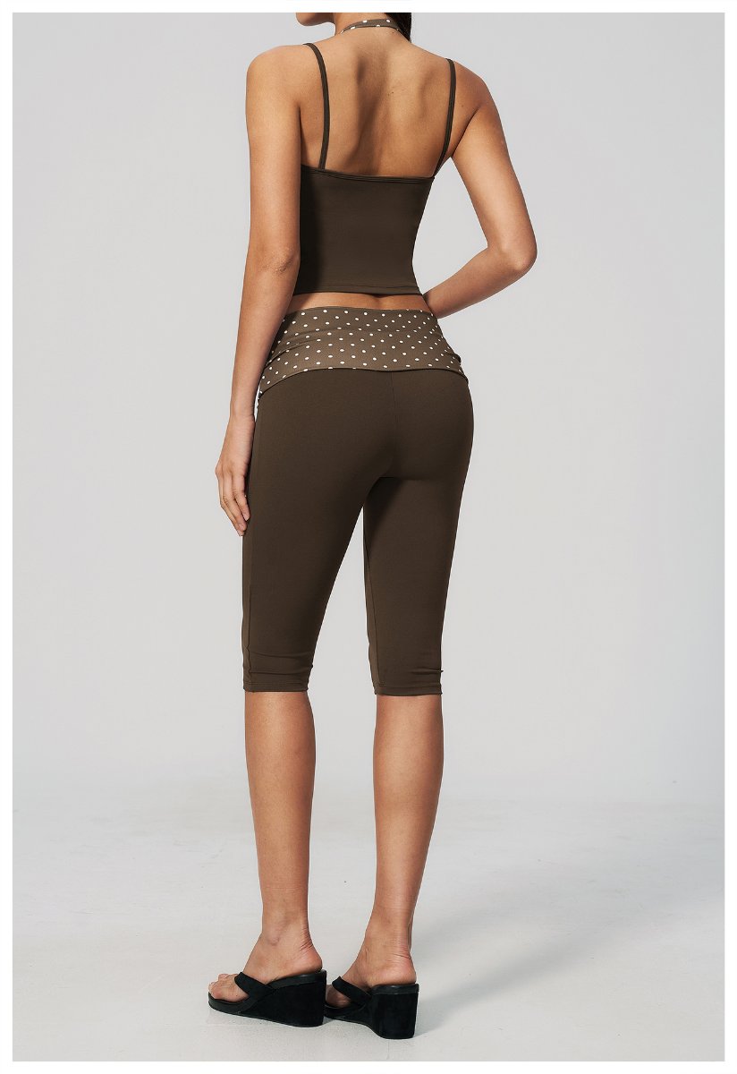 Womens Sports Fitness 78%nylon 22%spandex Yoga Set TZ4549-6 - Capri pants print logo 49