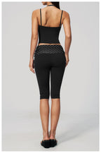 Womens Sports Fitness 78%nylon 22%spandex Yoga Set Capri pants TZ4549-6 Set print logo 77