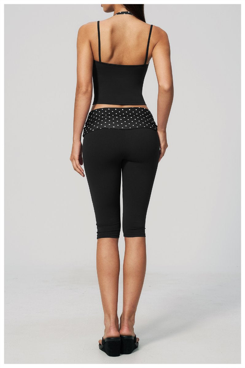 Womens Sports Fitness 78%nylon 22%spandex Yoga Set Capri pants TZ4549-6 Set print logo 77