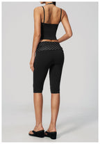 Womens Sports Fitness 78%nylon 22%spandex Yoga Set Capri pants TZ4549-6 Set print logo 74