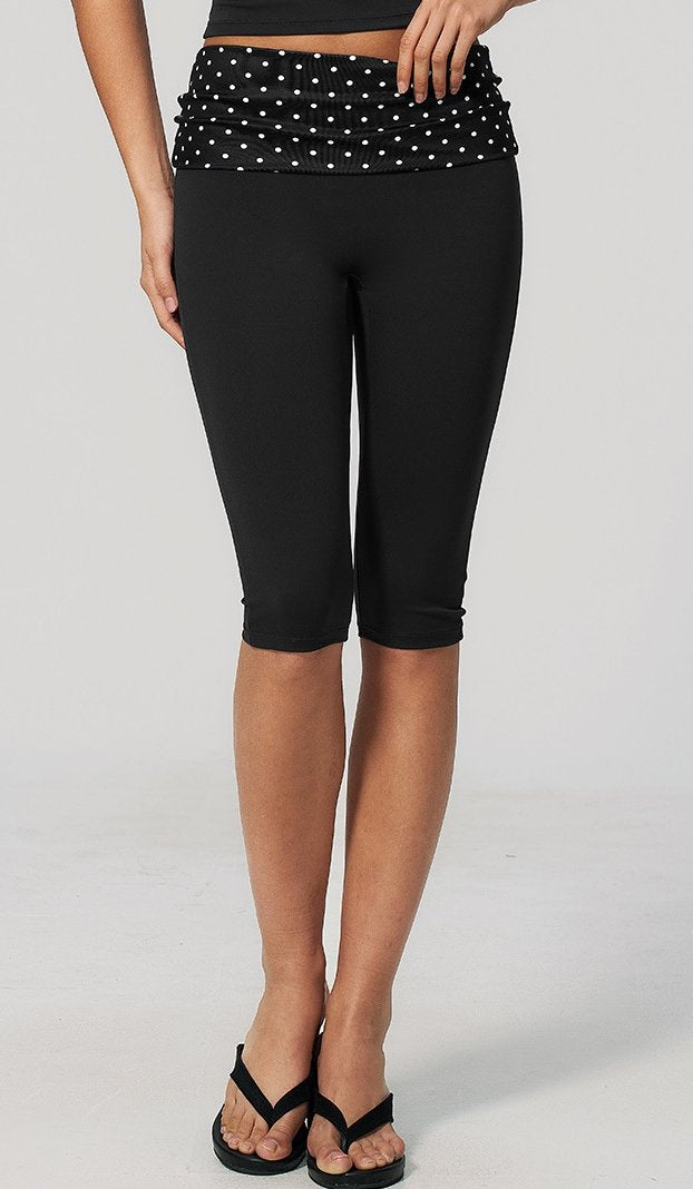 Womens Sports Fitness 78%nylon 22%spandex Yoga Set TZ4549-6 - Capri pants print logo 2