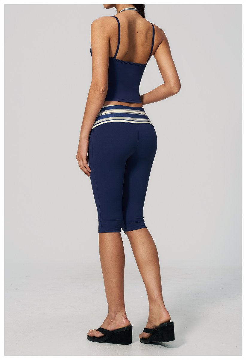 Womens Sports Fitness 78%nylon 22%spandex Yoga Set TZ4549-6 - Capri pants print logo 42