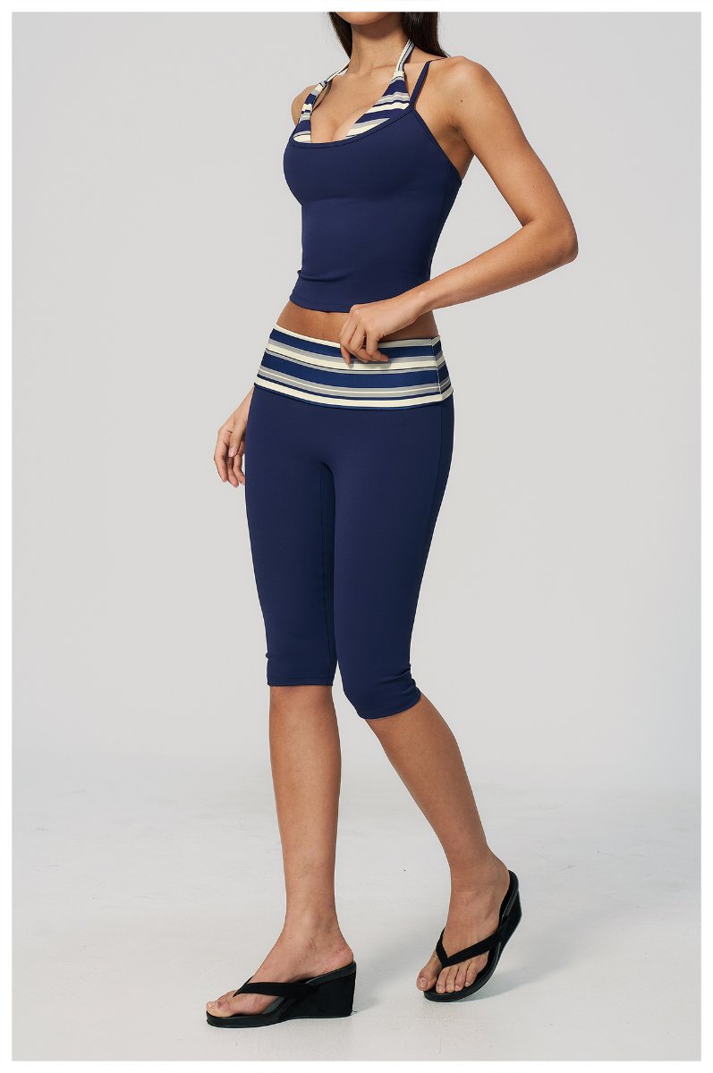 Womens Sports Fitness 78%nylon 22%spandex Yoga Set TZ4549-6 - Capri pants print logo 39