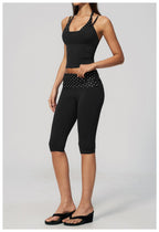 Womens Sports Fitness 78%nylon 22%spandex Yoga Set Capri pants TZ4549-6 Set print logo 71