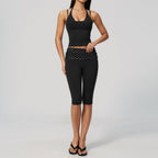 Womens Sports Fitness 78%nylon 22%spandex Yoga Set Capri pants TZ4549-6 Set print logo 22