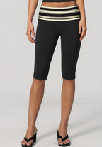 Womens Sports Fitness 78%nylon 22%spandex Yoga Set TZ4549-6 - Capri pants print logo 3