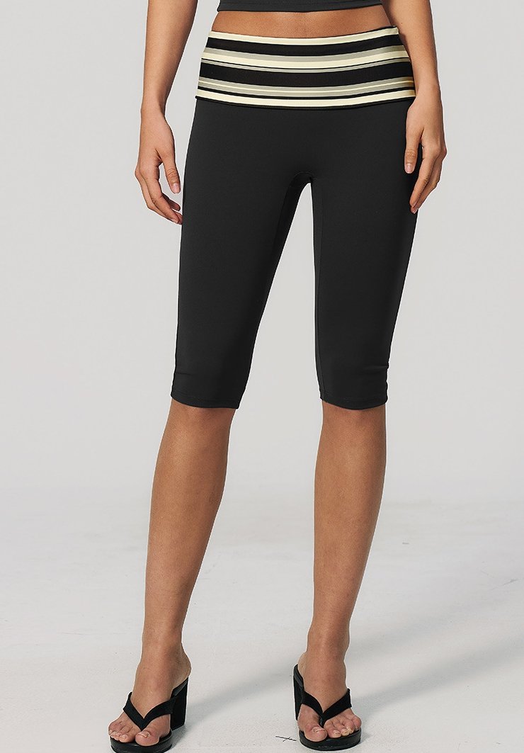 Womens Sports Fitness 78%nylon 22%spandex Yoga Set TZ4549-6 - Capri pants print logo 3