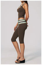 Womens Sports Fitness 78%nylon 22%spandex Yoga Set Capri pants TZ4549-6 Set print logo 68