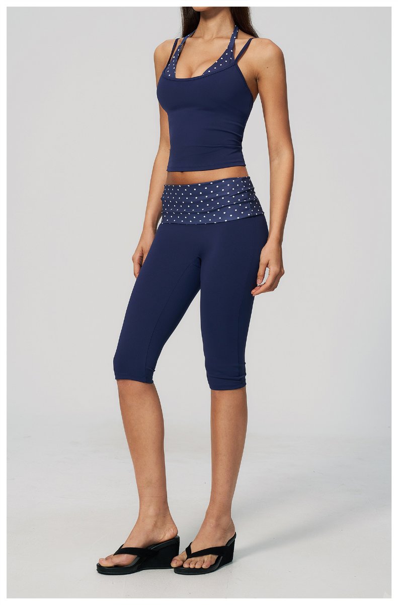 Womens Sports Fitness 78%nylon 22%spandex Yoga Set TZ4549-6 - Capri pants print logo 32