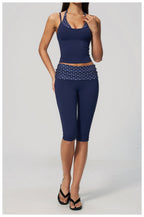Womens Sports Fitness 78%nylon 22%spandex Yoga Set TZ4549-6 - Capri pants print logo 28