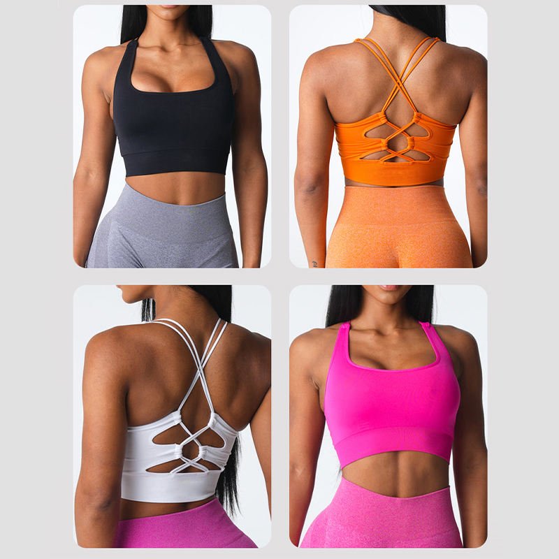 Womens Casual Fitness 94%Nylon 6%Spandex Sports Bra TZ9807 print logo 9