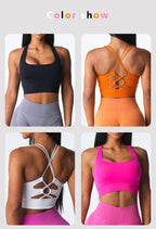 Womens Casual Fitness 94%Nylon 6%Spandex Sports Bra TZ9807 print logo 17
