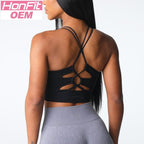 Womens Casual Fitness 94%Nylon 6%Spandex Sports Bra TZ9807 print logo 10
