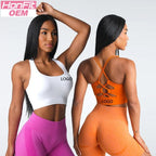 Womens Casual Fitness 94%Nylon 6%Spandex Sports Bra TZ9807 print logo 11